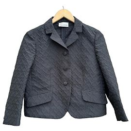 Red Valentino Heart Quilted Jacket Black