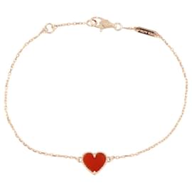 Van Cleef & Arpels Sweet Heart Carnelian Bracelet Red Golden