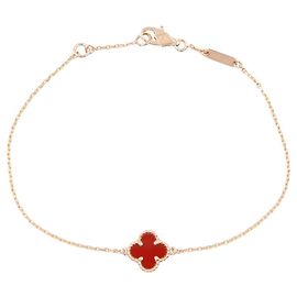 Pulsera Sweet Alhambra de cornalina Van Cleef & Arpels Roja Dorado