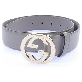 Cinto Gucci Standard Cinza Marrom