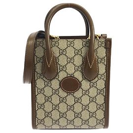 Gucci 671623 92TCG Bolsa Marrom Bege