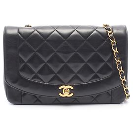Borsa a Spalla Chanel Matelassé Diana Flap Nero