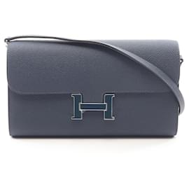 Hermès Bolso de hombro Hermes Constance Long To Go Azul marino