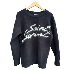 Saint Laurent Mohair-Mix Pullover Schwarz Schwarz
