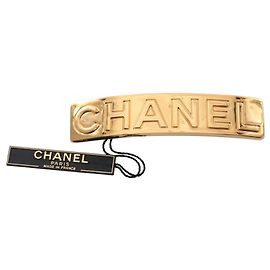 Barrette Logo Chanel placcata oro D'oro