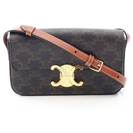 Céline Bolsa de Ombro Celine Claude Triomphe Marrom
