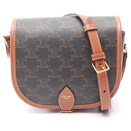 Céline Borsa Folco Medium Triomphe Celine Marrone Nero