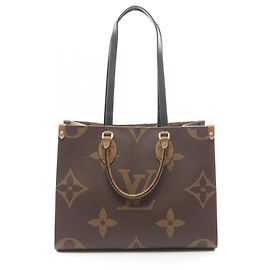 Sac cabas Louis Vuitton OnTheGo MM Monogram Giant Reverse Marron Beige
