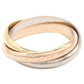 Anel Cartier Trinity em ouro branco ouro amarelo e ouro rosa Prata Dourado