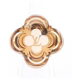Louis Vuitton Anillo Bague à la Folie Monogram Flower Ring Castaño Dorado