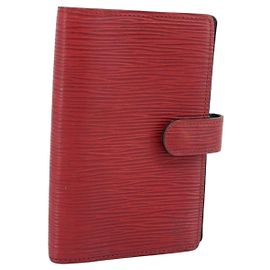 LOUIS VUITTON Epi Agenda PM Day Planner Cover Red R20057 LV Auth BA13493 Red