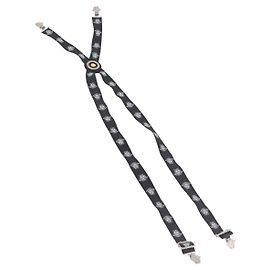 Suspensórios VERSACE Medusa Metal Preto Prata Auth BA13627 Preto Prata