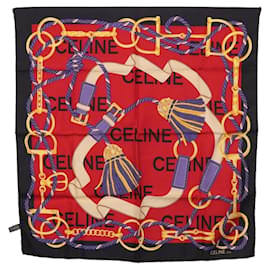 Céline Sciarpa CELINE in seta Rossa Auth 187321 Rosso