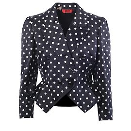 Valentino Night Polka Dot Cropped Blazer Black Other