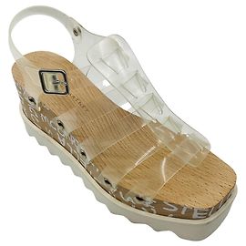 Stella Mc Cartney Stella McCartney Transparent / White Elyse Logo Platform Sandals White