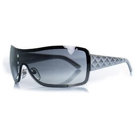Chanel, Shield sunglasses with quilted temples Silvery