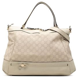 Gucci Guccissima Interlocking G Mayfair Tote Bag Beige