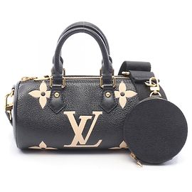 Louis Vuitton Papillon BB Bicolor Monogram Empreinte Handbag Black Beige