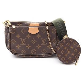 Louis Vuitton Multi Pochette Accessoires Handbag Brown Khaki Monogram