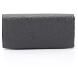 Loewe Gray Long Bi-fold Wallet Brown
