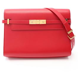 Sac à bandoulière en cuir rouge Yves Saint Laurent Rouge