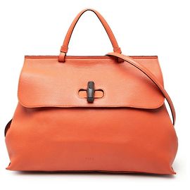 Gucci Bamboo Daily Tote Bag in Red Leather Red