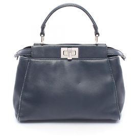 Borsa Fendi Mini Peekaboo Blu navy