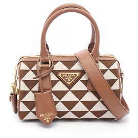 Bolsa 2-Way TRIANGOLO JACQU Prada Marrom Branco