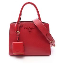 Prada Monochrome 2-Way Handbag Red