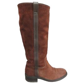 Heschung Mary Brown Suede High Boots Brown