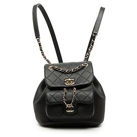 Chanel Matelassé Coco Mark Small Backpack Black