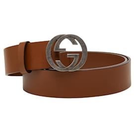 Gucci Interlocking G Brown Leather Belt Brown