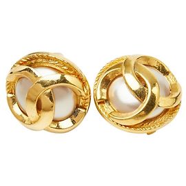 Orecchini a clip Chanel Coco Mark placcati oro D'oro