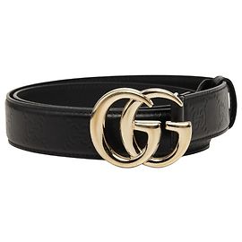 Cinto Gucci com fivela Double G Preto