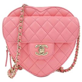 Bolsa de ombro em couro rosa Chanel AS3191 Rosa