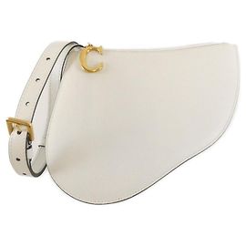 Bolsa de Ombro Saddle da Christian Dior Branco
