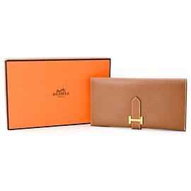 Hermès Hermes Bearn Classic Long Wallet Brown