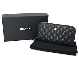 Chanel Black Grained Calfskin Coin Purse Black