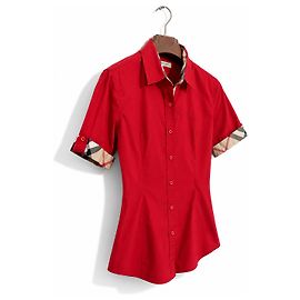 Camicia Burberry London Cotone Rosso Nova Check Rosso