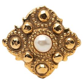 Broche Chanel Vintage plaquée or Doré