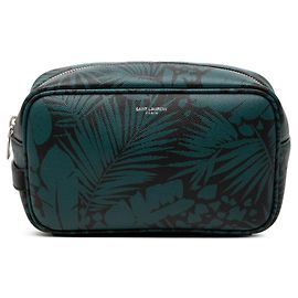 Borsa Saint Laurent Logo Botanical Palm Leaf Print Nero Verde