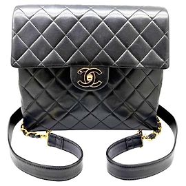 Chanel Matelassé Square Backpack Black