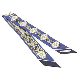 Hermès Hermes LIFT PROFILE Twilly Schal Schwarz Blau