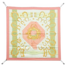 Hermès Hermes PORTE BONHEUR Pañuelo de Seda Rosa