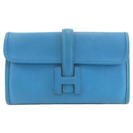 Hermès Hermes Jige Duo Long Wallet Blue