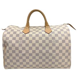 Louis Vuitton Damier Azur Speedy 35 Boston Bag Branco