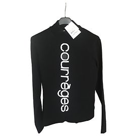 Courreges Courrèges Black Knit Logo Sweater Black