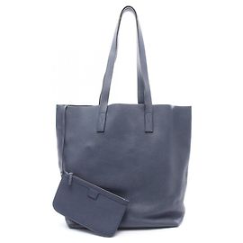 Gucci Navy Leather Tote Bag Navy blue