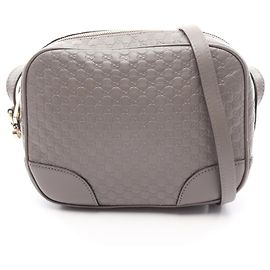 Borsa a tracolla Gucci Bree Microguccissima in pelle grigia Marrone