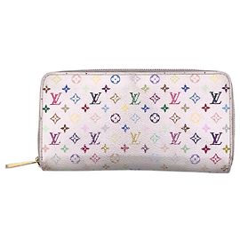 Louis Vuitton Cartera Zippy White Monogram Murakami Multicolore Blanco